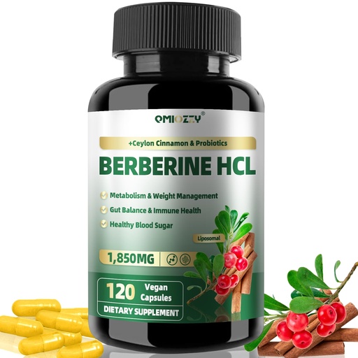 [BRSREEA3DEPRUHI3] Berberine Supplement 1500mg, Liposomal Berberine with Ceylon Cinnamon & Probiotics for Women, Men, Himalayas Plus Extract, Support Gut Health, Blood Sugar Level Immunity, 60-Day Supply, 120 Capsules