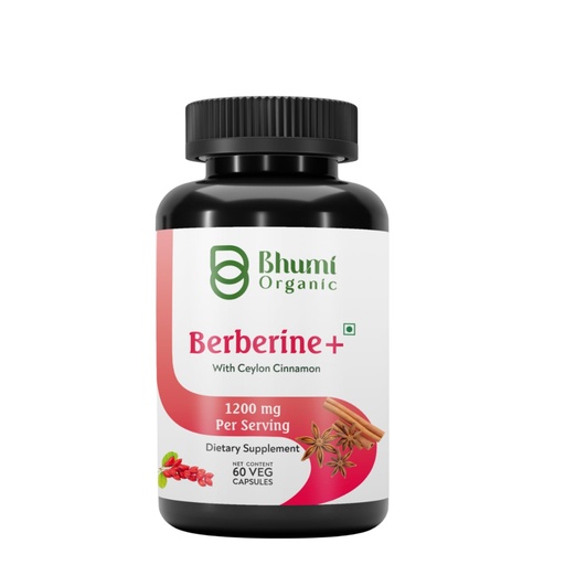 [BRSREZAEOIPQGHIU] Berberine Supplement -1200mg with Ceylon Cinnamon for Men & Women for Health Support, Vegan & Gluten-Free, 60 Capsules (30 Days of Supply)