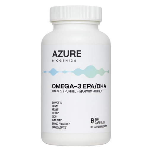[BRSRGYD7DIAQGEYZ] Omega-3 Supplement-High Potency EPA/DHA Fish Oil- Supports Brain, Heart, Vision, Skin, Immunity, Blood Pressure & Bones/Joint*-Molecularly Distilled, Ultra-Purified-120 Easy to Swallow, Mini Softgels