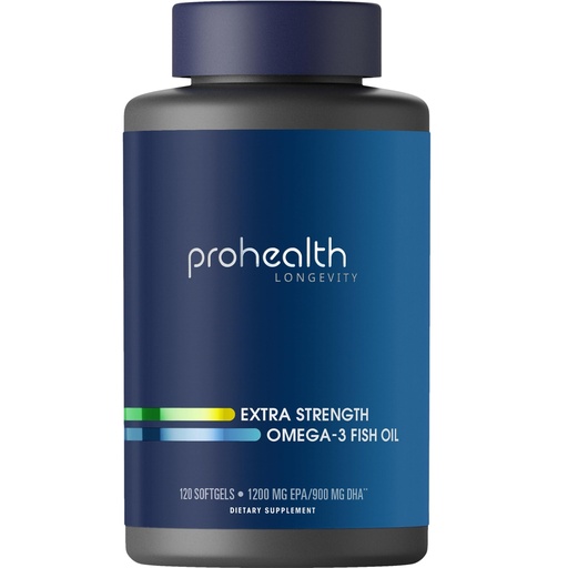 [BRSRAAL5BNYAYHLZ] ProHealth Omega-3 Fish Oil Supplements for Women & Men, 120 Softgels, 1200 mg EPA, 900mg DHA & Other Fatty Acids, Extra Strength Fish Oil Nutritional Supplement