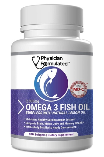 [BRSWGYYZPIMGGH3O] Fish Oil Omega 3 3000mg per Serving - 915mg Epa, 630mg Dha, 2000mg Total Omega 3 6 9 XL - 180 Capsules