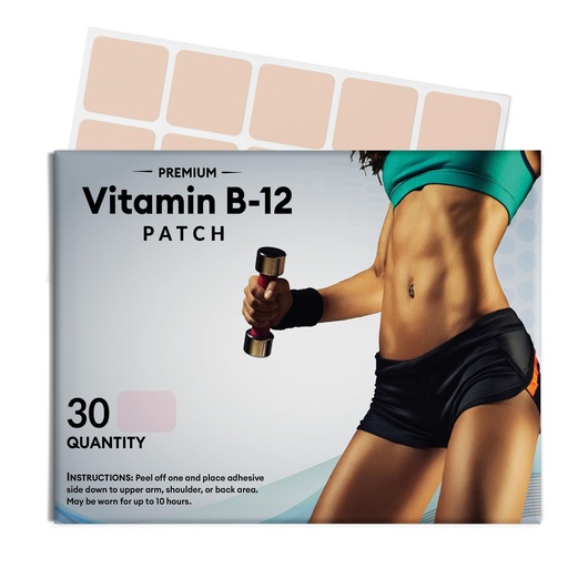 [BRSRMZAQAECAEFA7] Vitamin B12 Patch for Energy Plus – 30 Count Vitamin B12 Patches – B12 Vitamins with Methylcobalamin & Guarana