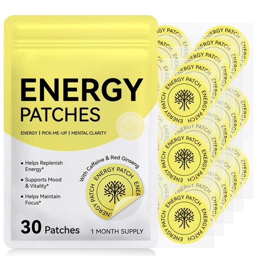 [BRSREHYQOQBAMADU] Energy Patches, Plant-Based Formula Patch for Women Men, 30 Patches