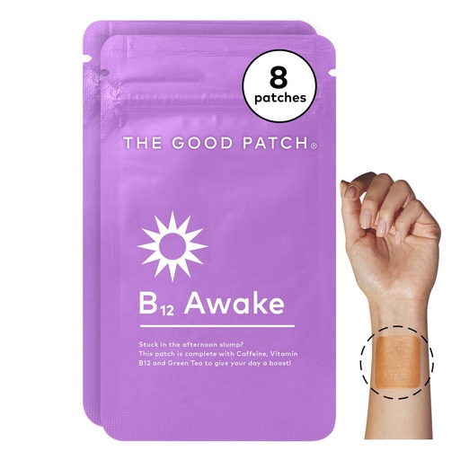 [BRSWYYADO4MRM3QU] The Good Patch B12 Awake Patch, Caffeine, B12 and Green Tea Extract, Natural Plant Powered Wearable Wellness, Helps to Promote Energy (8 Total Patches)