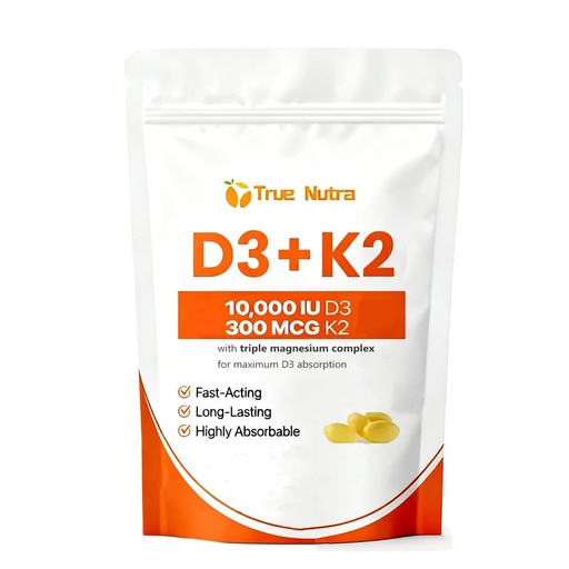 [BRSRGFIBOEJWAYDB] D3 K2，Vitamin D3 K2 10,000 IU Magnesium Supplement, Non-GMO, Gluten-Free,Supports Immune & Energy, 300 Coconut Oil Softgels