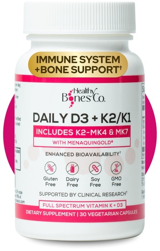 [BRSRAHQFCN5QGCLG] Premium D3 K2 - Full Spectrum Vitamin D3 K2, 2000 IU D3 + MK7 + MK4 + K1, Daily D3 K2 & K1 Supplements - Vitamin D Supports Calcium Absorption for Strong Bones & Immune Health - 30 Capsules