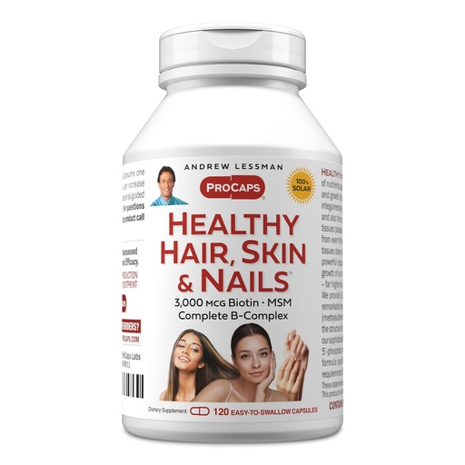 [BRSWGHYEOYIBQF3B] ANDREW LESSMAN Healthy Hair, Skin and Nails 120 Capsules - 3000 mcg High Bioactivity Biotin, B-Complex. Promotes Beautiful Skin, Strong Nails. No Additives Hair Growth Vitamins Biotin Supplement