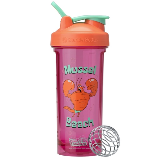 [BRSREBALOIIAKCQV] BlenderBottle Spongebob Shaker Bottle Pro Series Perfect for Protein Shakes and Pre Workout, 28-Ounce, Orange/Pink, Mussel Beach
