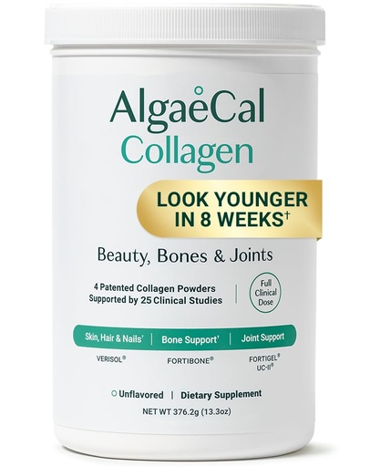 [BRSRAZYPOQIQ433J] ALGAECAL Collagen Peptides Powder – Multi Collagen Peptides with VERISOL®, FORTIGEL®, UC-II®, FORTIBONE®, Hydrolyzed Collagen for Women & Men, Type 2 Collagen, 30 Servings (1 Pack)
