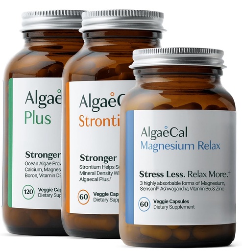[BRSREBADAF5QKFLU] AlgaeCal Magnesium Relax™ - Chelated Magnesium with Ashwagandha for Sleep & Occasional Anxiety and Bone Builder Pack - Clinically Supported Plant Based Calcium Supplement for Bone Density Increase