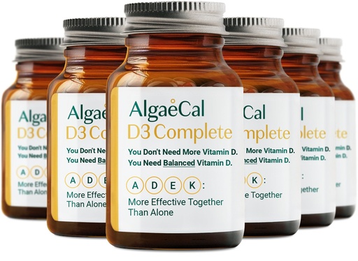 [BRSRAFI3CAIAI3D3] ALGAECAL 4-in-1 Vitamin D3 K2 Complete - ADK Vitamin Supplement, Enhanced Immune Support & Bone Health with D3 K2, A, & E - Whole Body Wellness & Bone Strength, Easy-Swallow Softgels, 6 Month Supply