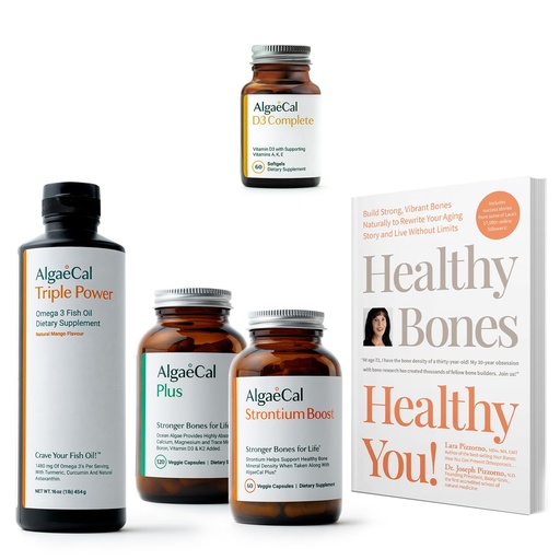 [BRSROH36CMMRMC3V] ALGAECAL Powerhouse Bundle - D3 Complete (1000 IU) + K2, Vitamin E, Vitamin A & Bone Builder Pack for Increased Bone Density & Omega 3 Fish Oil 1200mg EPA DHA & Osteoporosis Book