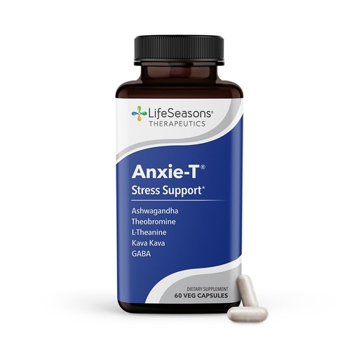 [BRSWI2QCCMJRU3LM] LifeSeasons Anxie-T - Stress Relief Supplement - Supports Mood & Mental Focus - Feel Calm and Relaxed - Eases Tension & Nervousness - Ashwagandha, Kava Kava, GABA & L-Theanine - 60 Capsules