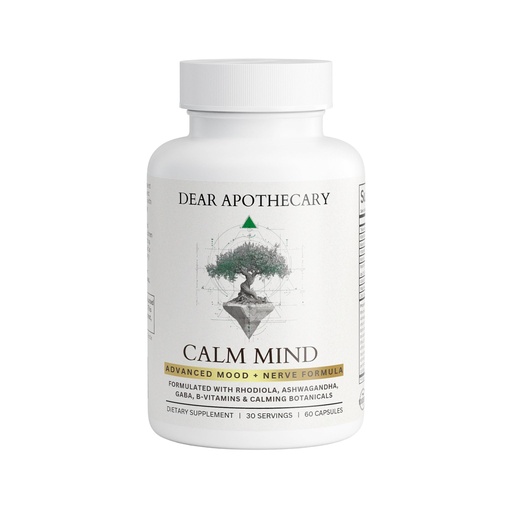 [BRSREFIOOVYAGD3L] Calm Mind Stress Support Supplement with Ashwagandha, GABA, L-Theanine, 5-HTP, Rhodiola, B-Vitamins, Magnesium - 24 Ingredients - 60 Capsules