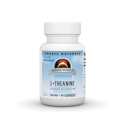[BRSRABQEOUOR6YLO] Source Naturals Serene Science L-Theanine, Made with Suntheanine, for Focused Relaxation, 200 mg - 30 Capsules