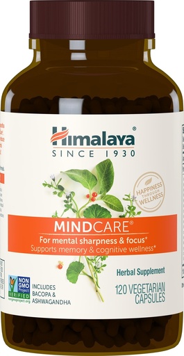 [BRSWIYQLO4BBQFLE] Himalaya MindCare, Nootropic Brain Supplement Booster for Mental Sharpness, Focus, Memory, and Cognitive Wellness, 1170 mg, 120 Capsules, 1 Month Supply