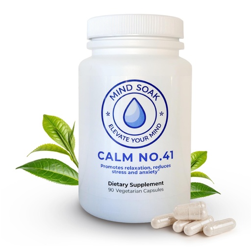 [BRSREBALOIIBEFDO] Mind Soak™ No. 41 Calm Stress Relief and Relaxation Supplement, Vegan, Non-GMO, 90 Capsules, Made in Canada