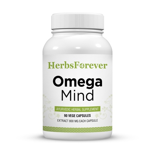[BRSWIYIGOQFQCCLM] Herbsforever Omega Mind - Support Brain Function, Cognitive, Memory, Mental Clearity |Consentration,with Bacopa, Ashwagandha, Mucuna 10 Ayurvedic Herb Extracts|90 Veg Capsules|800 mg