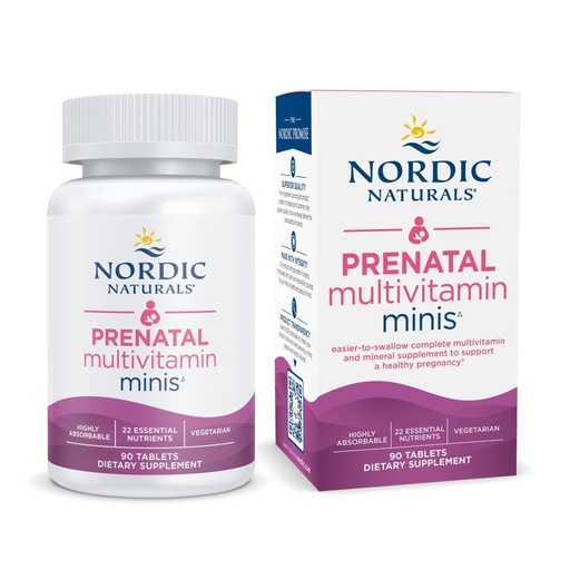 [BRSREFT3A4IGGCTO] Nordic Naturals Vegetarian Prenatal Multivitamin Minis - 90 Easy to Swallow Tablets - Highly Absorbable Multivitamin and Mineral Supplement to Support Pregnancy - Non-GMO, 30 Servings