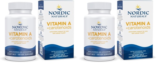 [BRSREALYPN5QOEQ7] Nordic Naturals Vitamin A + Carotenoids, Unflavored - 30 Soft Gels - Lycopene & Astaxanthin - Supports Skin, Cellular Health - Non-GMO - 30 Servings (Pack of 2)