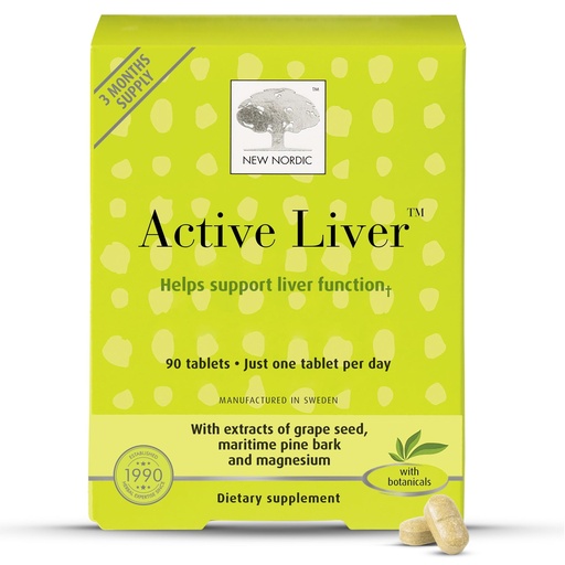 [BRSRACQECR6WE2Q7] NEW NORDIC Active Liver 90-Day Supply, Daily Liver Supplement, Milk Thistle, Artichoke & Turmeric, 90 Tablets