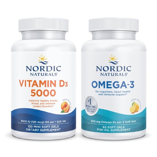 [BRSROBQKCEPGGCDP] Nordic Naturals Cognitive and Bone Density Starter Pack - Omega-3 Vitamin D3 1000, Orange
