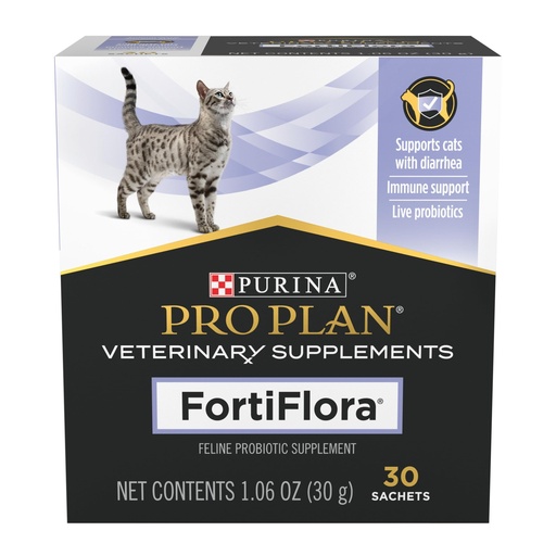 [BRSWIY37OZ4RWHA5] Purina Pro Plan Veterinary Supplements FortiFlora Daily Probiotics for Cats for Digestive Gut Health and Diarrhea - 30 ct. Box