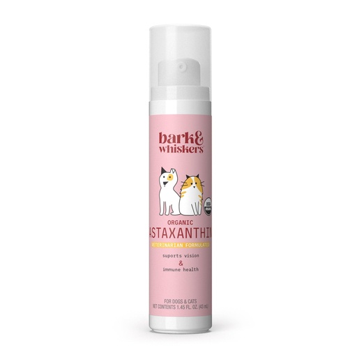 [BRSRMAAFOYMRUDLZ] Bark & Whiskers Organic Astaxanthin Liquid Pump - Cellular & Immune Support for Dogs & Cats - with Olive Oil & MCTs - Solvent-Free - 1.45 fl oz (215 Pumps)