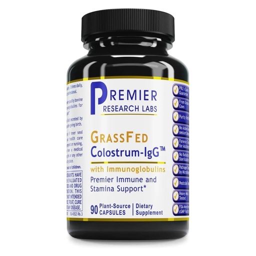 [BRSREYY2B55Q42Q3] Premier Research Labs Colostrum-IgG - Colostrum Supplement, Grass Fed Bovine Colostrum for Humans, Immune Support & Gut Health Superfood with Lactoferrin, Amino Acids, Nucleotides - 90 Capsules