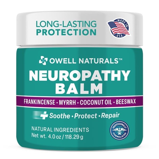[BRSRGYI2CIFBAGTL] Owell Naturals Neuropathy Healing Balm, Fast Acting, with Frankincense, Myrrh, Coconut Oil & Beeswax, Natural Ingredients – Soothe, Protect & Repair, 4 oz (Pack of 1)