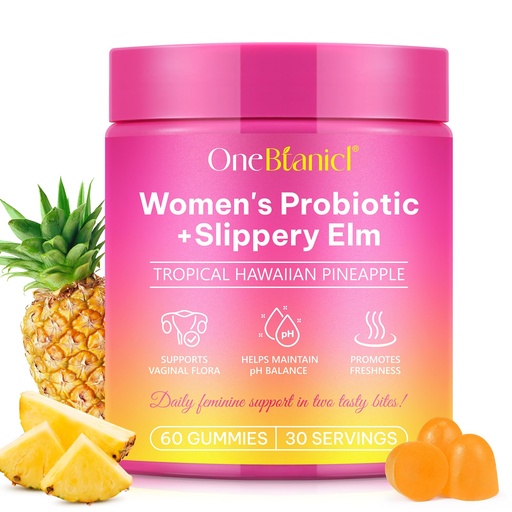 [BRSREEA6DMBRGDY4] Feminine Probiotics Gummies,Vaginal Women Probiotic,Feminine Balance pH Gummies for Healthy Odor,Improve Immune,Support Vaginal Health,with Slippery Elm(60 Gummies)