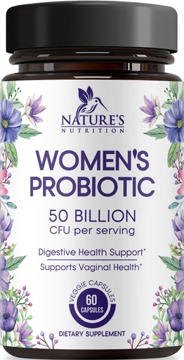[BRSRMZIKCV4GEADK] Probiotics for Women - Probiotic Blend 50 Billion CFU Per Cap - 16 Feminine Health Strains Women's Probiotic - Prebiotic for Vaginal PH Balance, Urinary UT Health Support - Bottled USA - 60 Capsules