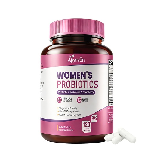[BRSRGH37BYMGCYI2] Women Probiotics 50 Billion CFU: Probiotics for Women with Prebiotics & Cranberry, 16 Strain Probiotic Supplement for Digestive Gut Health, Vaginal & Urinary Tract Support Vegan Probiotic 120 Capsules
