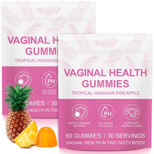 [BRSREYD2BEHGACT6] Vaginal Probiotics for Women, PH Balance Gummies, Probiotics for Women Vaginigal Health, Support Healthy Odor, Yeast Balance & Flora, Vaginal Health Supplement (60 Count (Pack of 2))