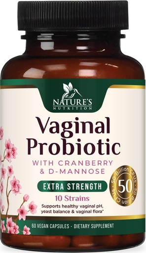 [BRSRAAIDCB5AKCAZ] Vaginal Probiotics for Women - pH Balance with Prebiotics & Lactobacillus – 50 Billion CFU per Capsule - Vag Women Health Supplements Support Healthy Vaginal Odor & Flora - Bottled USA - 60 Capsules