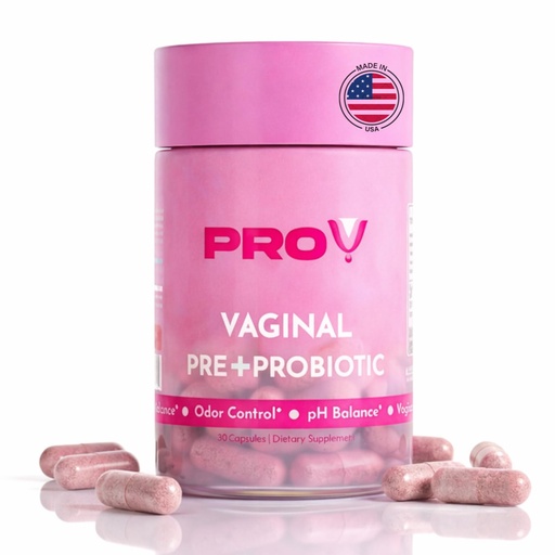 [BRSREAI2C4JWGCDF] Pro-V Women’s Probiotic with Prebiotics & Cranberry - 4-in-1 Synbiotic for Vaginal Health, pH Balance, Odor & Urinary Tract Support - Daily Feminine Microbiome Supplement - 30 CT