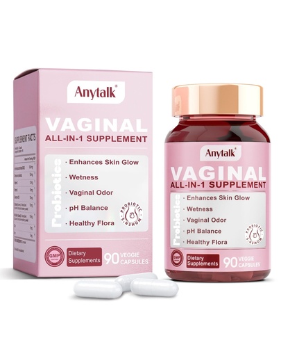 [BRSREYYPDMOQIHYU] ANYTALK Vaginal Probiotics for Women pH Balance with Lactobacillus Probiotic Blend to Promote Healthy Vaginal Odor,Vaginal Flora - Women's Vaginal Health Probiotic 90 Count