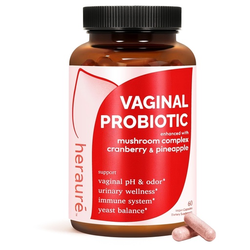 [BRSRE2Y5CN7BSH3P] HerAure Vaginal Probiotics for Women - pH Balance, Healthy Vaginal Odor, Vaginal Flora, Yeast Balance, Women Probiotics and Prebiotics, Immune Support - Prebiotics & Lactobacillus Probiotic,60CT