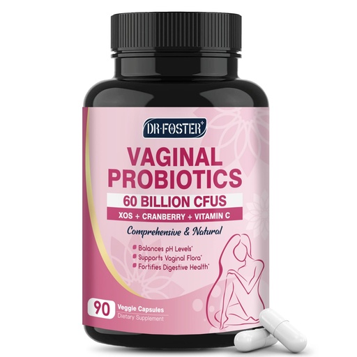 [BRSREY3ROUHBUHQ4] DRFOSTER Vaginal Probiotics for Women pH Balance with Prebiotics & Cranberry - Womens Probiotic Feminine Care Promote Healthy Vaginal Odor & Vaginal Flora, Support Gut Health & UTI - 90 Vegan Capsules