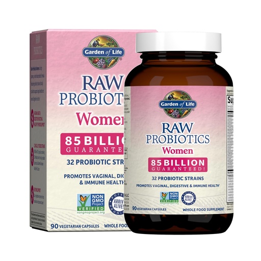 [BRSWIZQBO4EGMCL6] Garden of Life Raw Probiotics Women - 32 Strains - Dietary Supplement for Immune, Digestive & Vaginal Health Support - Aids Female Health - 90 Vegetarian Capsules