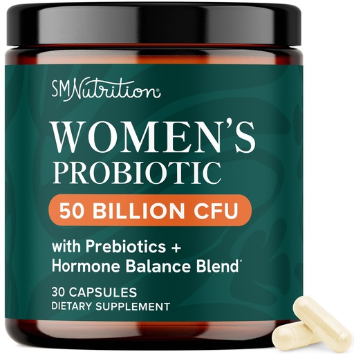 [BRSREYIYAAHBODQU] Probiotics for Women | 50 Billion CFU for Vaginal, pH Balance & Digestive Health Support | Female Probiotics with Prebiotics & Hormone Balance Blend | Shelf Stable | Vegan, Gluten-Free | 30 Ct