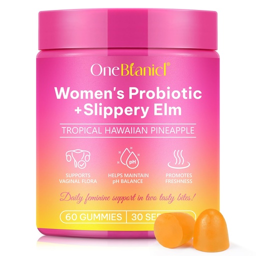 [BRSREBI3DEHAEHLH] Feminine Probiotics Gummies for Women with Slippery Elm, Vaginal Probiotics for Women Gummies, Feminine Balance pH Gummies for Healthy Odor, Improve Immune,Support Vaginal Health -60 Pineapple Gummies