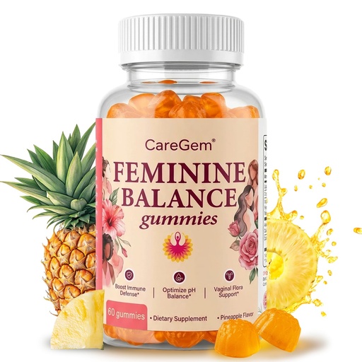 [BRSRGAIZBV7RYAD7] Feminine Balance Gummies – pH Balance for Women & Vaginal Health – Pineapple Probiotics with Bacillus Coagulans – Odor Control & Flora Support – 60 Gummies