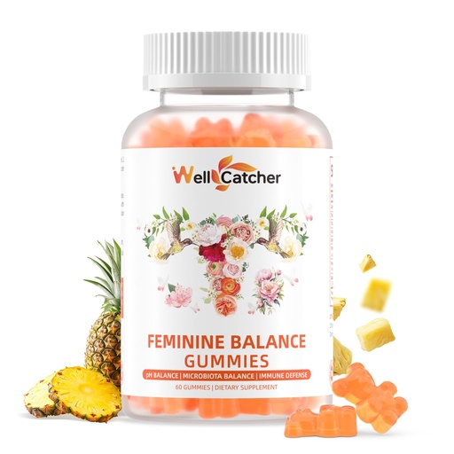 [BRSREY32CV6GCDY4] Premium Feminine Balance Gummies for Women - Hawaiian Pineapple Probiotic Gummies for pH Balance Vaginal Health & Immune Support Vegan, Gluten-Free Sugar-Free Pineapple Flavor 60 Count