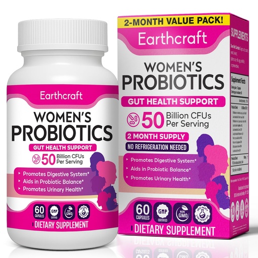 [BRSRE2QQOEMQEDLU] Probiotics for Women 50 Billion CFU – 10 Strains + Prebiotics for Vaginal Health, Digestive, Gut, PH Balance and Immune Health – Delayed Release Capsules, Non-GMO, Vegan, Support Nutrient Absorption