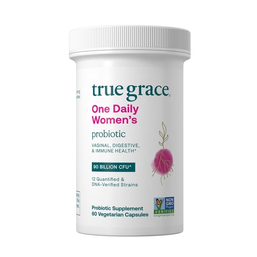 [BRSROAY5B4IQOCTV] True Grace One Daily Women’s Probiotic - 60 Vegetarian Capsules - 90 Billion CFU - Digestive, Vaginal & Immune Health - Gluten & Soy Free - 60 Servings
