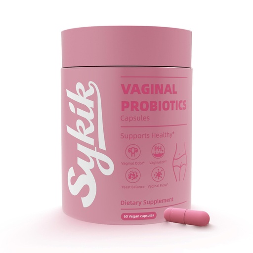 [BRSREGT3AUBAGH37] Sykik Women's Vaginal Probiotics with Prebiotics & Lactobacillus Blend, pH Balance, 60 Count