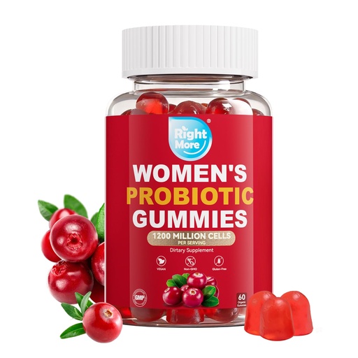 [BRSRGYYQBEIGEHL6] Probiotic for Women Gummies,Feminine Balance Gummies, -1200 Billion Compound, Digestive & Immune Support, Supports Vaginal Health Prebiotics, Natural Cranberry Flavor, Vegan, 60 Gummies
