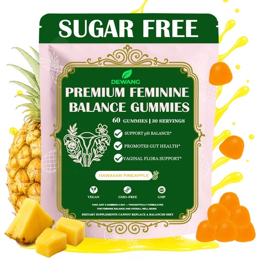 [BRSREFL3B4GWOFL4] DEWANG Feminine Balance Gummies – Daily pH Balance & Vaginal Health Support, Probiotics for Womens Odor & Confidence Pineapple Flavor Vegan & Sugar-Free (Pineapple)
