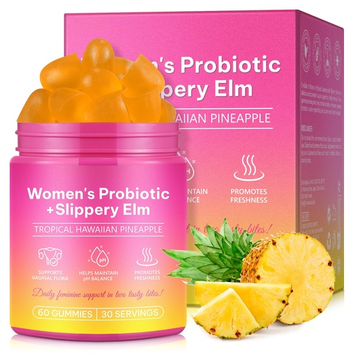 [BRSREFL6CEBQYGTO] Vaginal Probiotics Gummies for Feminine PH Balance, Vaginal Hydrating, Promoting Vaginal Flora Health, Fresh Odor with Prebiotics & Lactobacillus Probiotic, Hawaiian Pineapple, Plant Based|60 Gummies